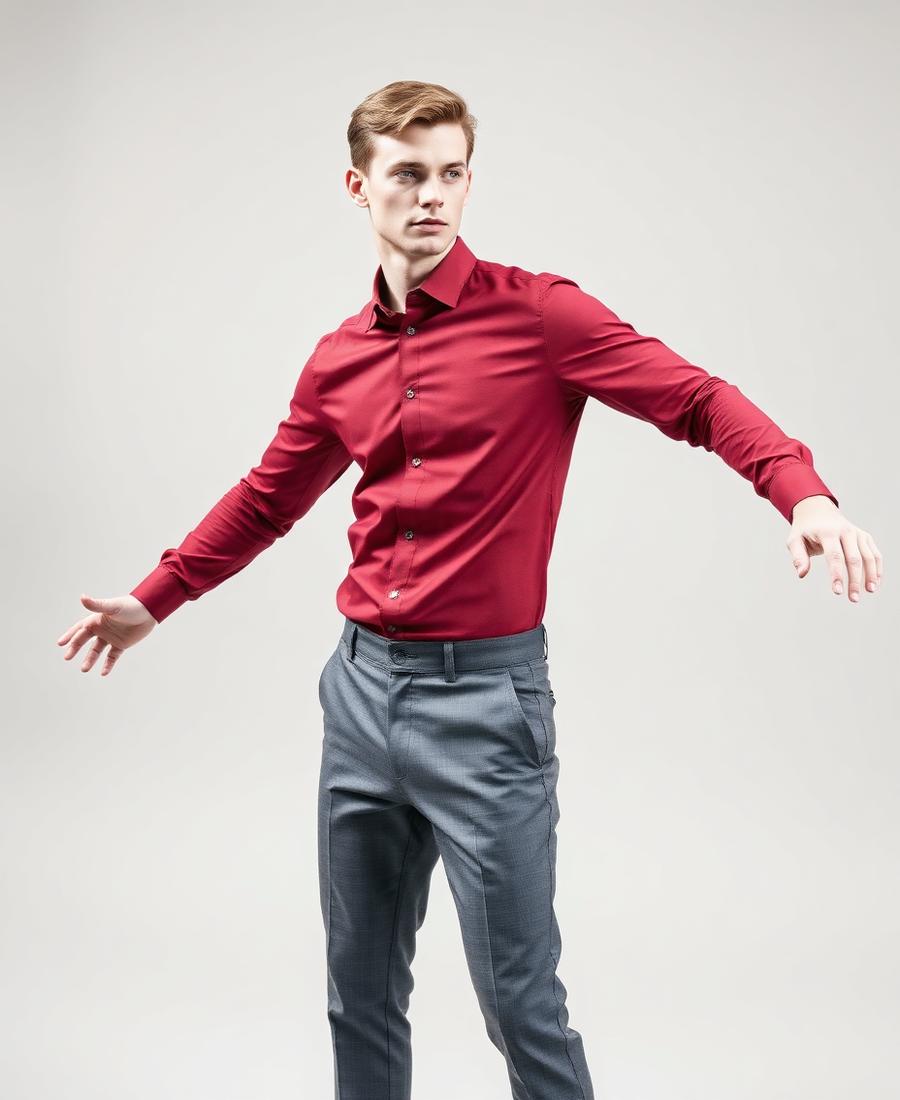 Mens Long Sleeve Lisbon Shirt - Red