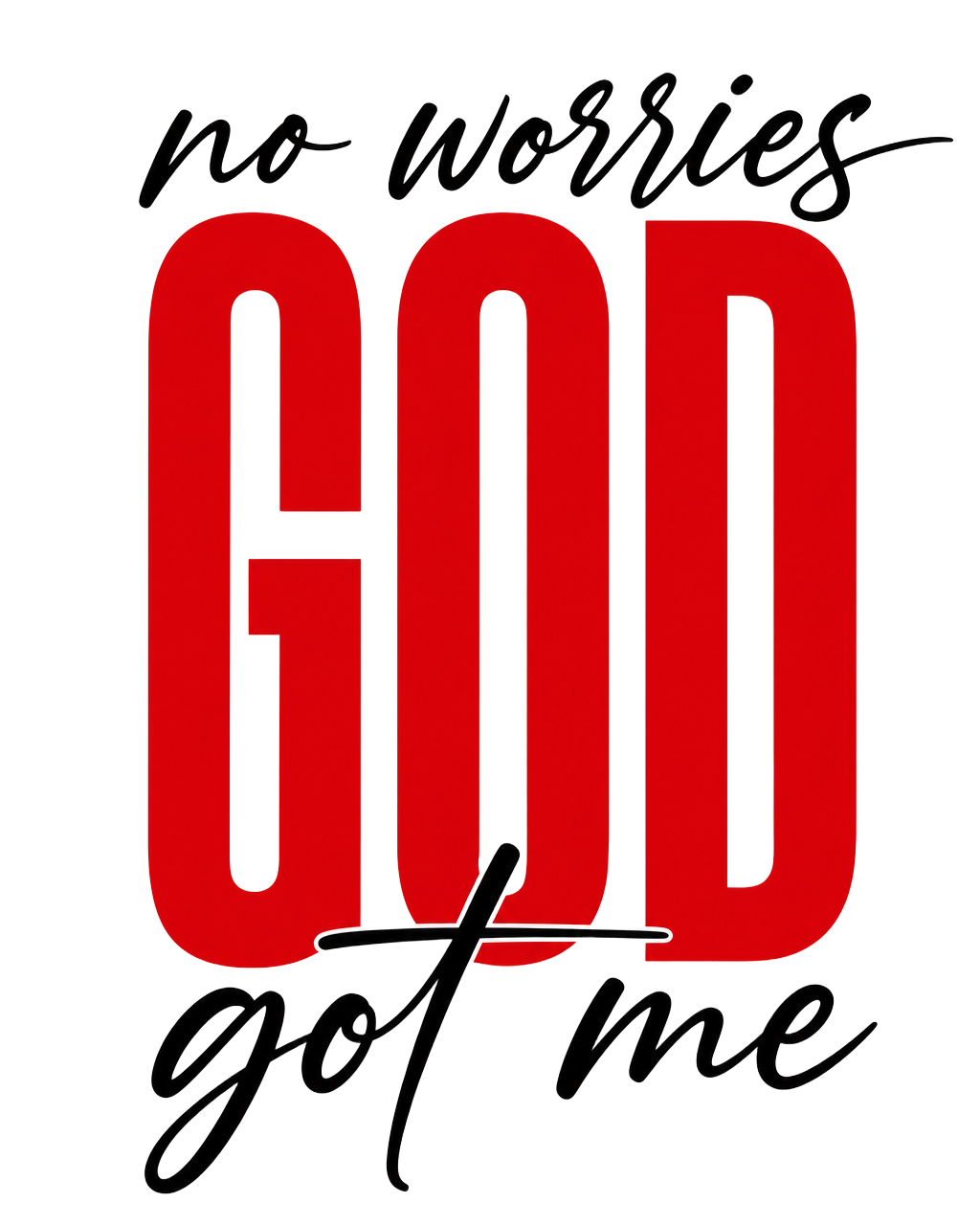 Ladies No Worries — God Got Me Faith Tee view 2