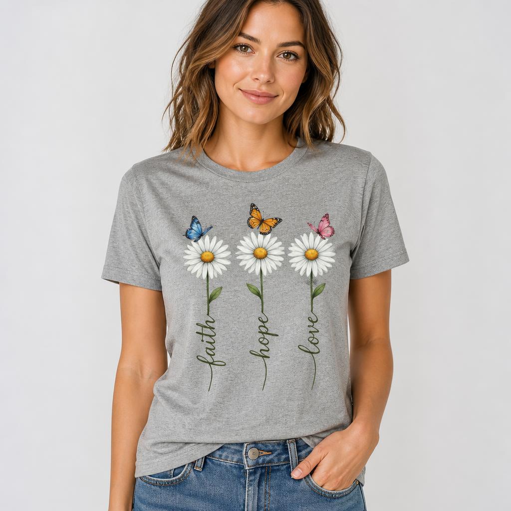 Faith Hope Love Daisies DTF Heat Transfer (2 Pack) view 2