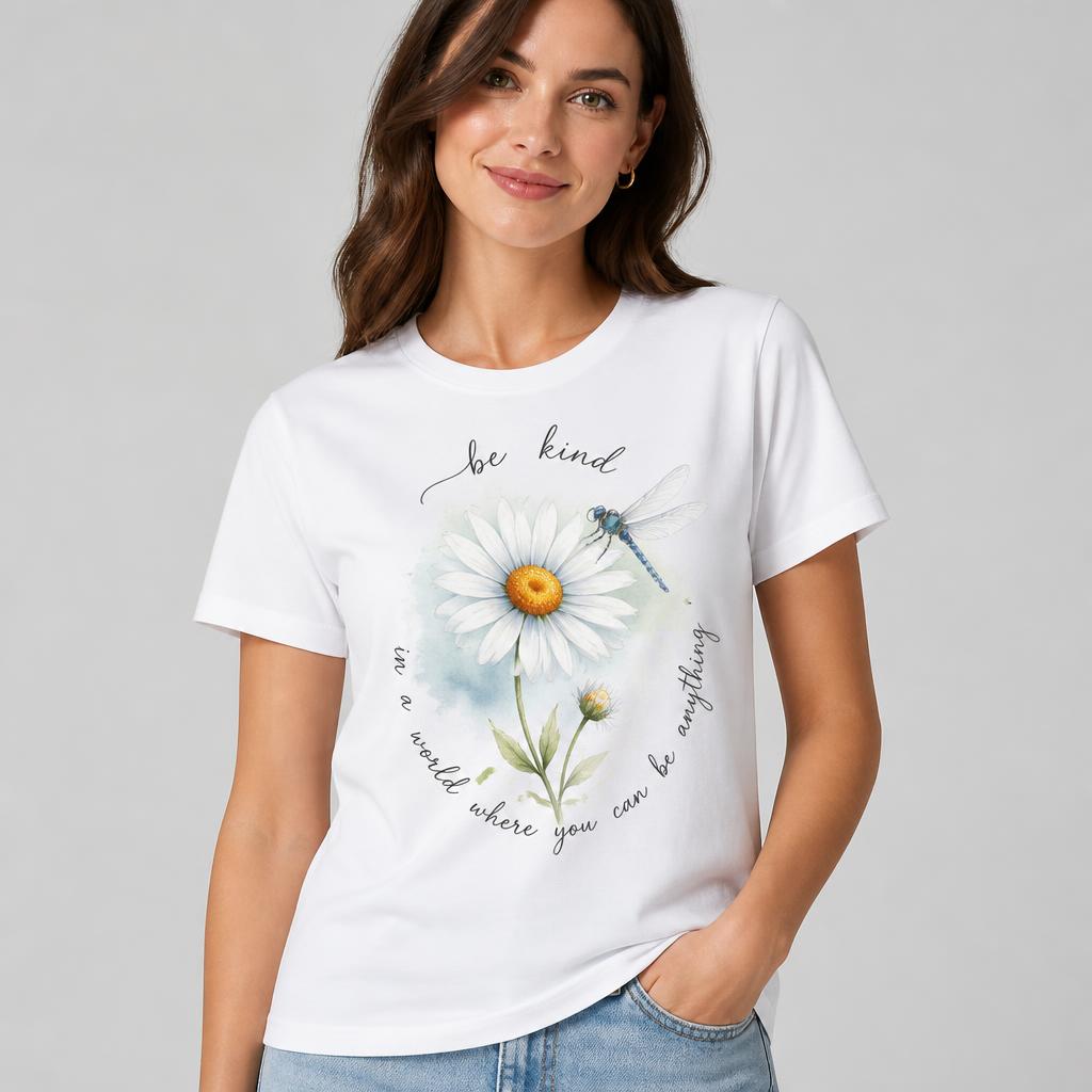 Be Kind Daisy & Dragonfly DTF Heat Transfer view 2