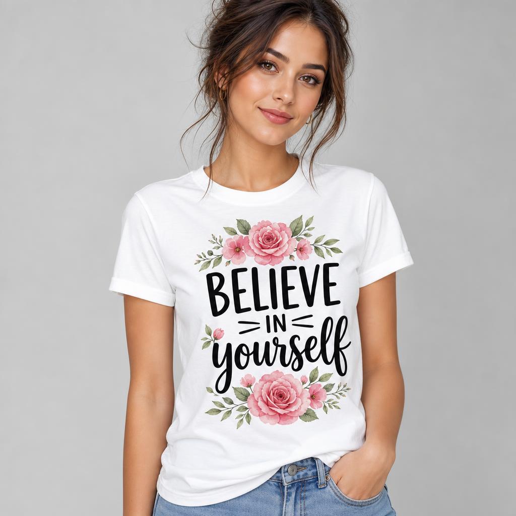 Believe In Yourself Floral DTF Heat Transfer view 2