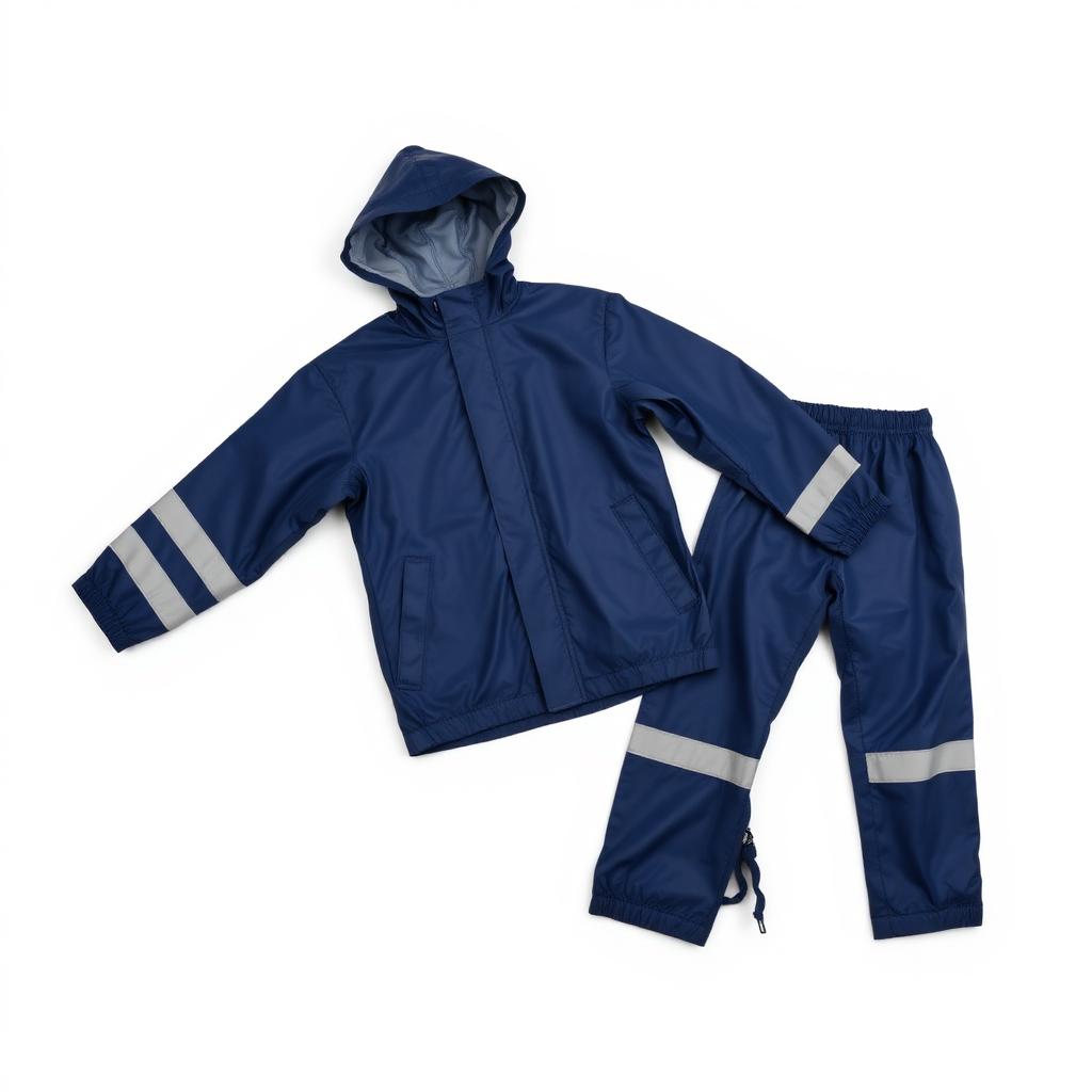 Outdoor Hi-Viz Reflective Rainsuit - Navy