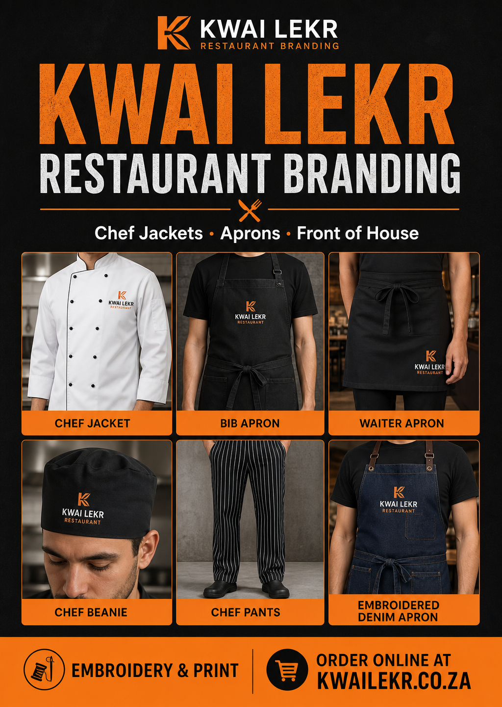 Kwai Lekr In-house embroidery, print, laser etching and large format — all under one roof in Pretoria East. 2