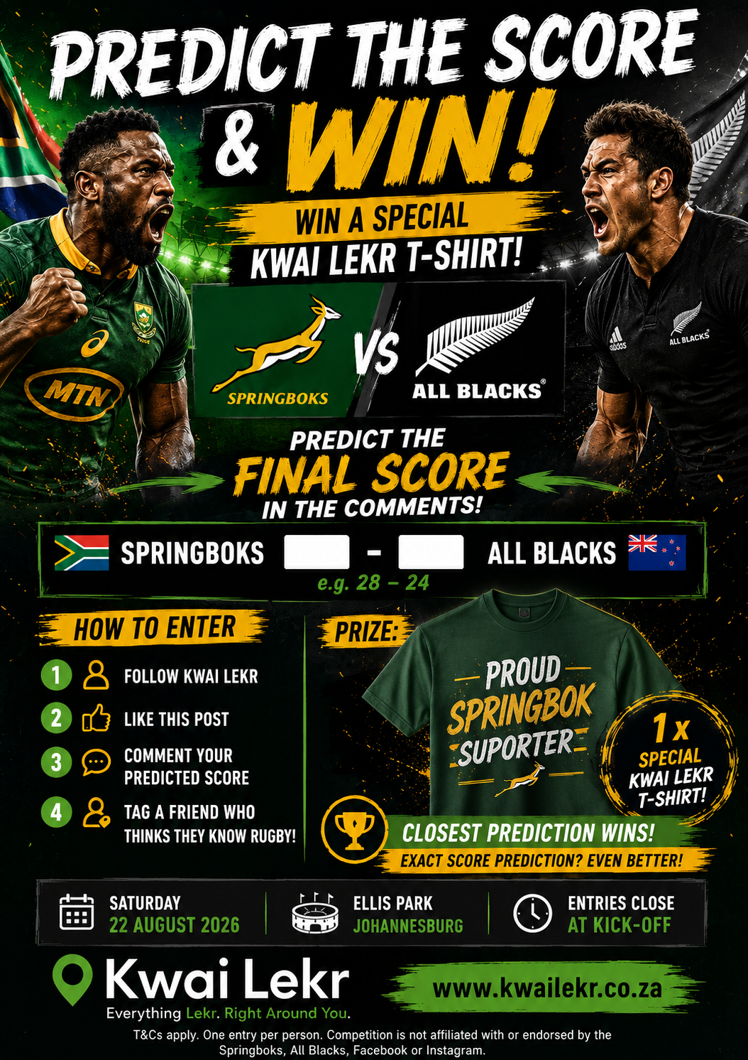 Rugby - Springboks vs All Black