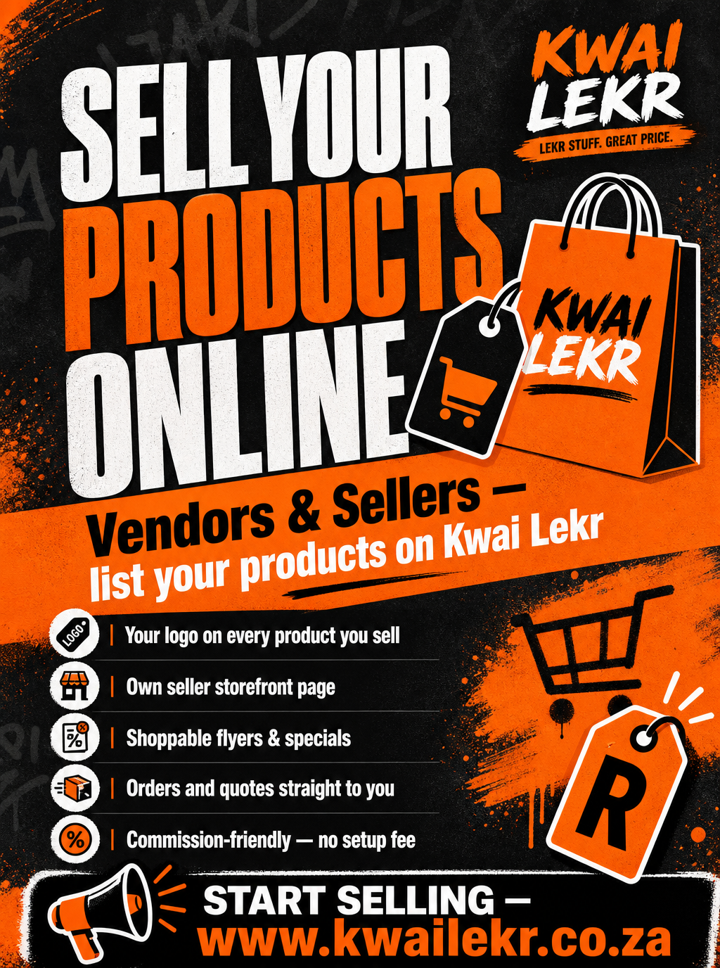 Sell Your Products Online — Vendors & Sellers on Kwai Lekr