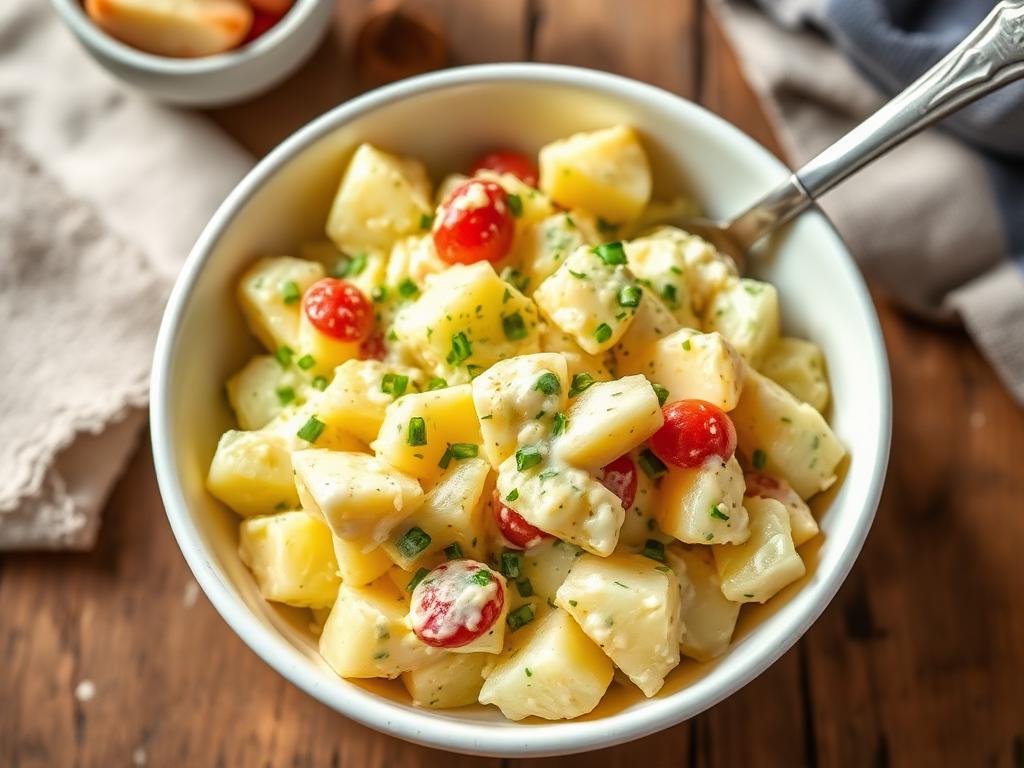 Romige Aartappelslaai met Mosterd (Creamy Potato Salad with Mustard)